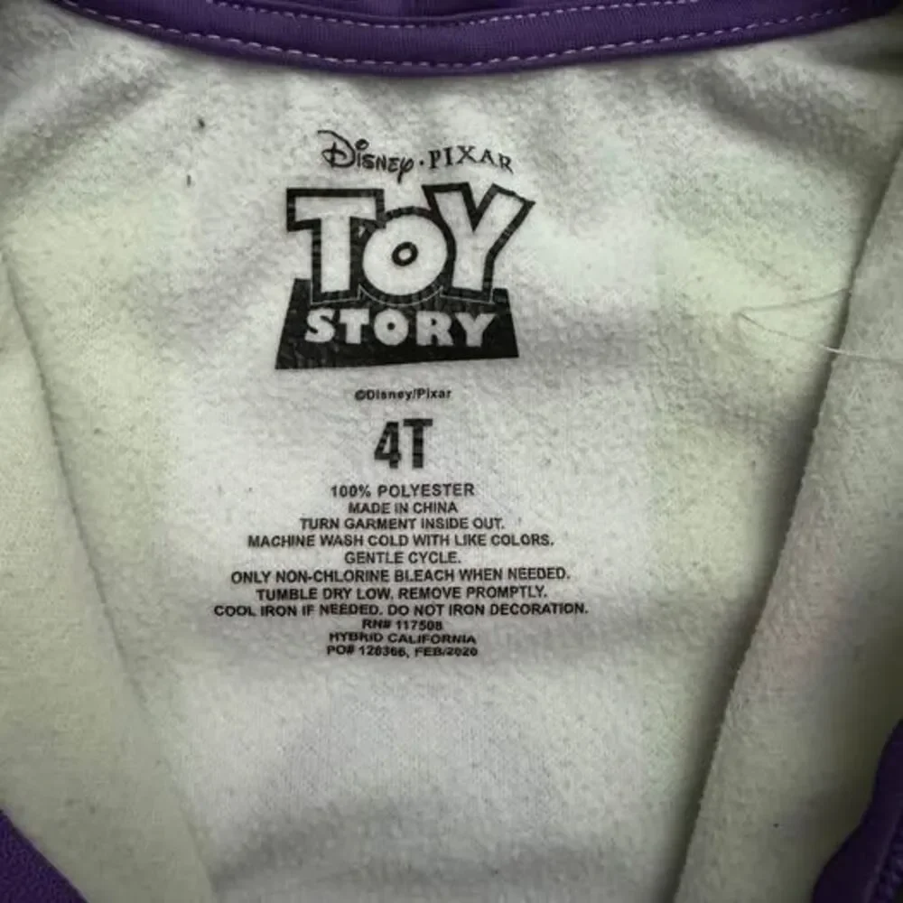 Disney Pixar Buzz Lightyear Zip-Up Hoodie Size 4T
